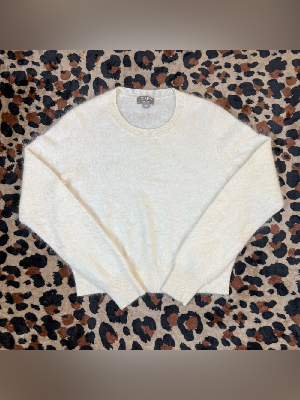 J. Crew 100% Cashmere Sweater Fuzzy Crewneck